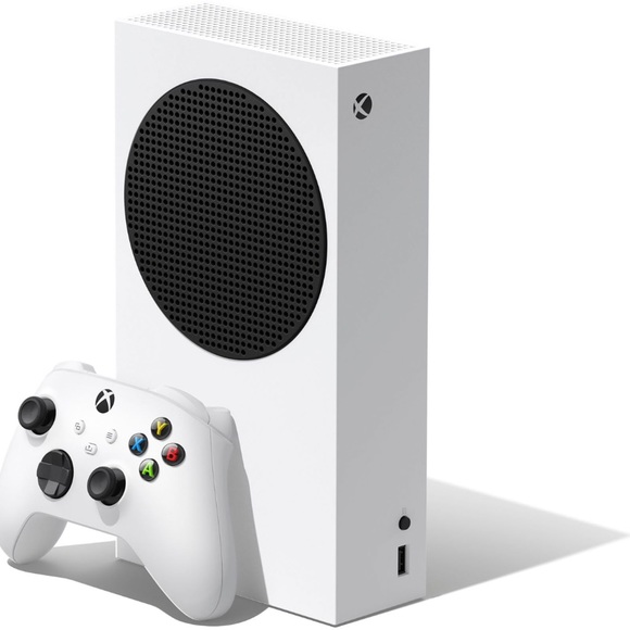 Xbox series s and two controllers